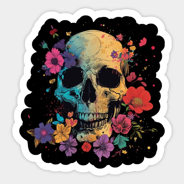 floral skull Sticker by Ninja banana